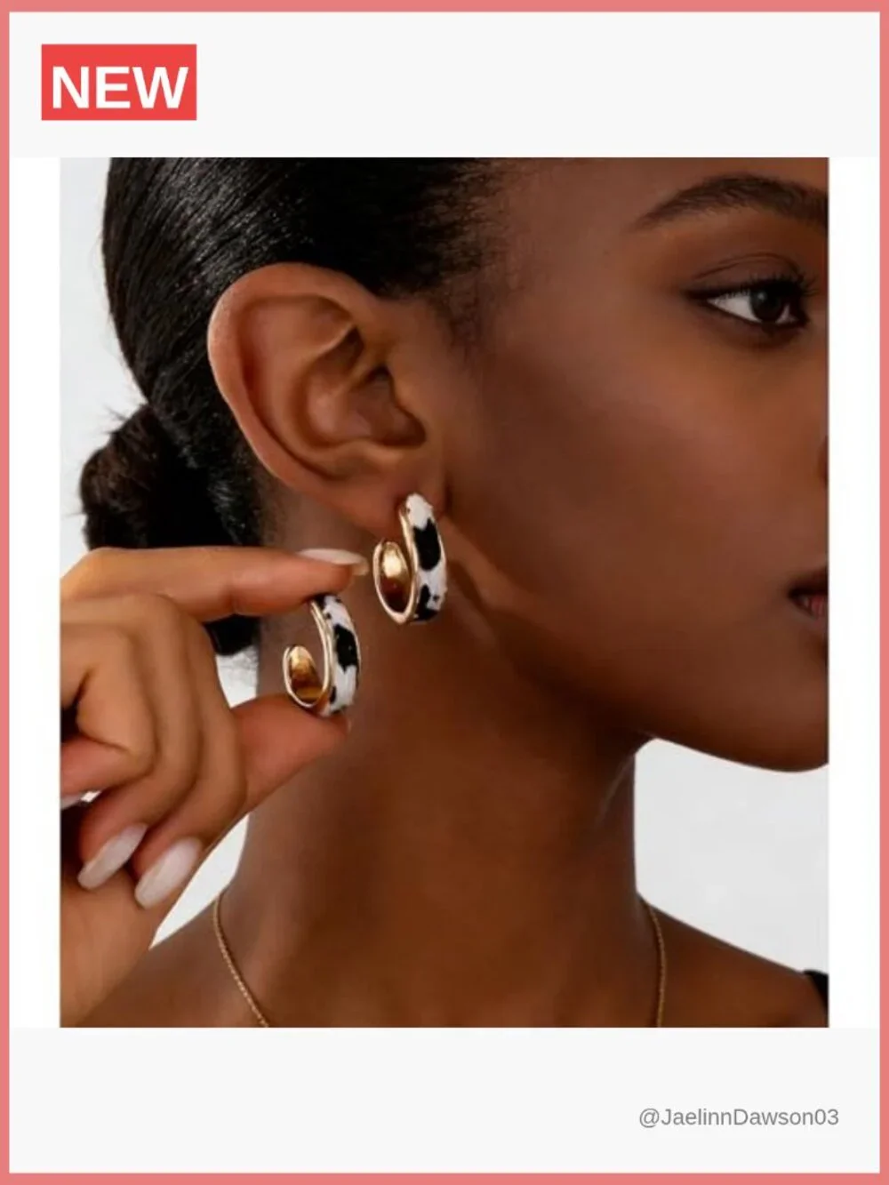 Cow Print Chunky Hoop Earrings Big Fashion Jewelry